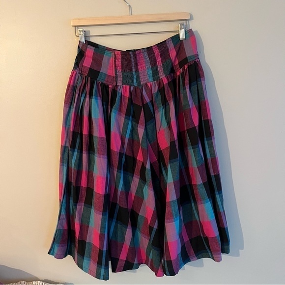 Vintage The Cotton Collection Matching Checkered Long Sleeve Blouse & Sk… - Picture 13 of 16